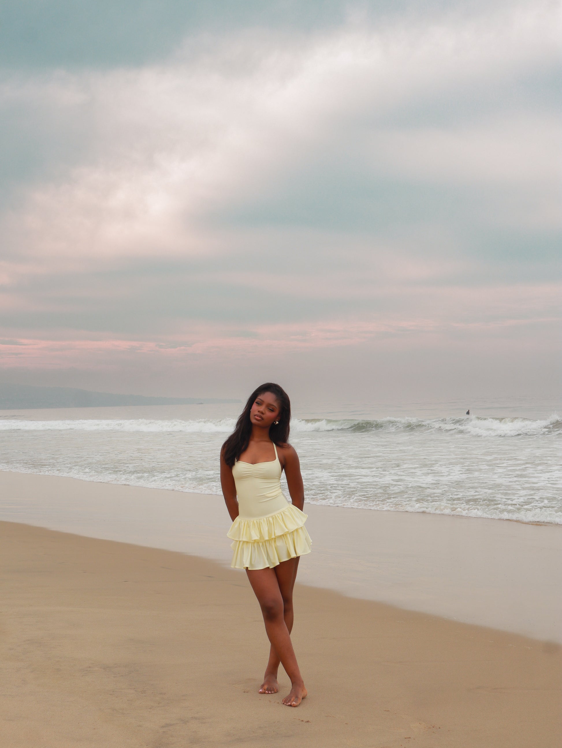 butter yellow beach dress Blair- Butter Yellow – Mazikien main image 0