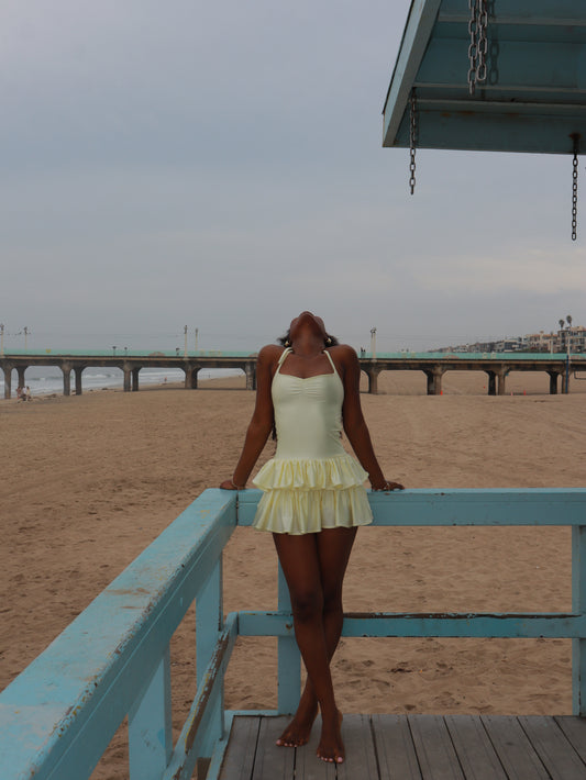 The Milu Swim Dress - Butter Yellow